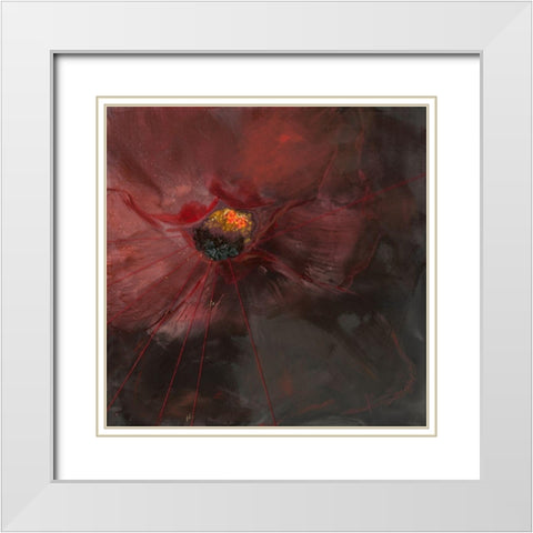 Deuil eclatant White Modern Wood Framed Art Print with Double Matting by Naudin, Genevieve