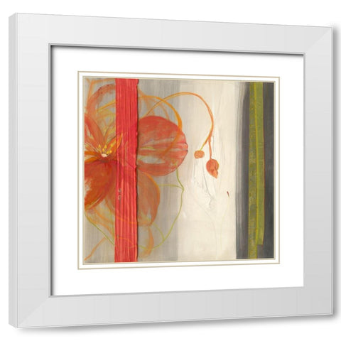 Taffetas de printemps White Modern Wood Framed Art Print with Double Matting by Naudin, Genevieve