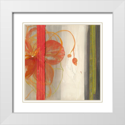 Taffetas de printemps White Modern Wood Framed Art Print with Double Matting by Naudin, Genevieve