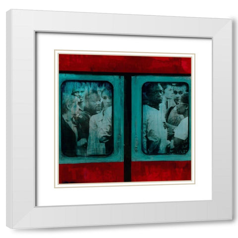 This Way White Modern Wood Framed Art Print with Double Matting by Streicher, Tibo