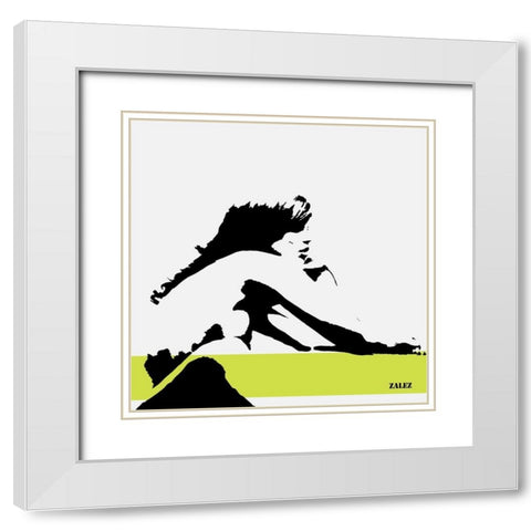 Nell Green White Modern Wood Framed Art Print with Double Matting by Zalez