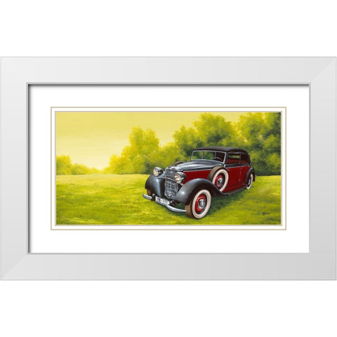 Oldtimer MB-777 White Modern Wood Framed Art Print with Double Matting by Richter, Cornelia