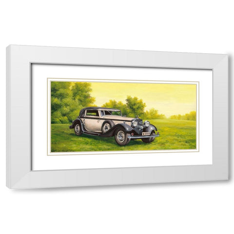Oldtimer V-7777 White Modern Wood Framed Art Print with Double Matting by Richter, Cornelia