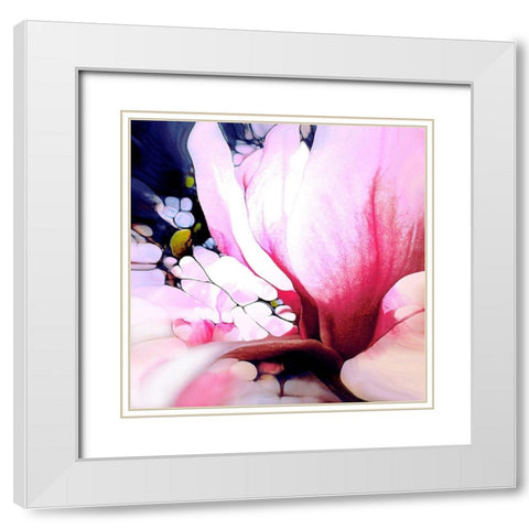 Magnolie White Modern Wood Framed Art Print with Double Matting by Schmidt, Renate M.