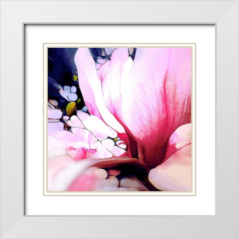 Magnolie White Modern Wood Framed Art Print with Double Matting by Schmidt, Renate M.