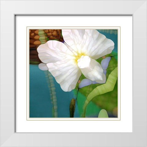 Filigrane Welt White Modern Wood Framed Art Print with Double Matting by Schmidt, Renate M.