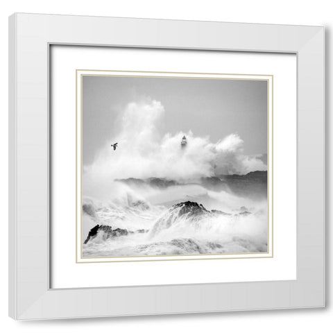Storm in Cantabria White Modern Wood Framed Art Print with Double Matting by Cano, Marina