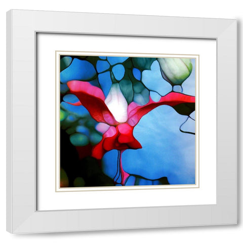 Blutenzauber White Modern Wood Framed Art Print with Double Matting by Schmidt, Renate M.