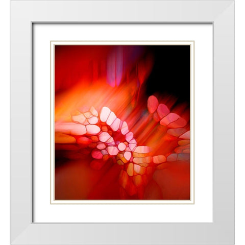 Expression in Rot White Modern Wood Framed Art Print with Double Matting by Schmidt, Renate M.