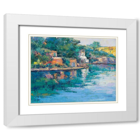 Tuerkis Beach Pueblo White Modern Wood Framed Art Print with Double Matting by Camargo, Jesus P.