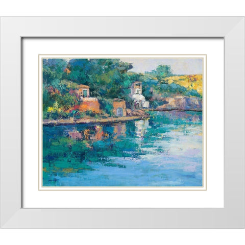 Tuerkis Beach Pueblo White Modern Wood Framed Art Print with Double Matting by Camargo, Jesus P.