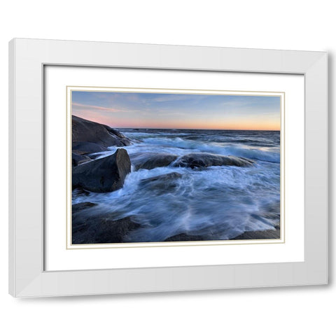 Skagerack Coast White Modern Wood Framed Art Print with Double Matting by Strand, Hans