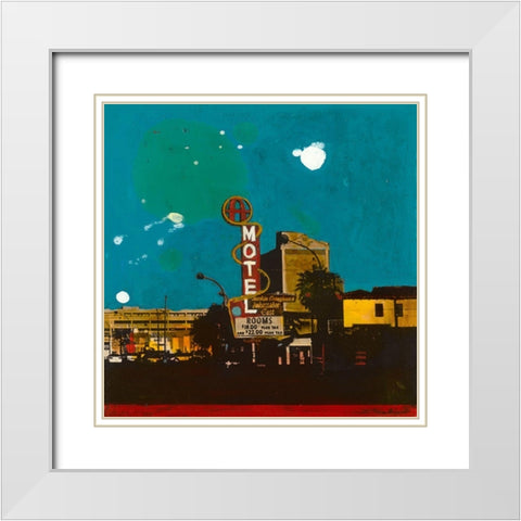 Motel White Modern Wood Framed Art Print with Double Matting by Olukman, Ayline