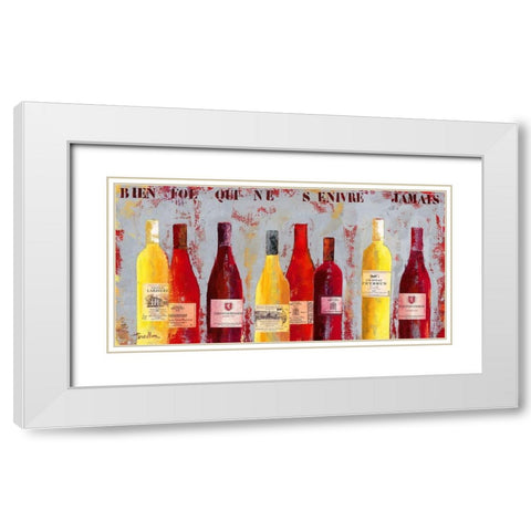 Selection de ma cave White Modern Wood Framed Art Print with Double Matting by Persillon, Francoise