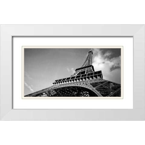 Eiffel Turm III White Modern Wood Framed Art Print with Double Matting by Seidel, Leo