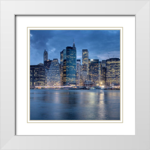 Brooklyn Bridge Park White Modern Wood Framed Art Print with Double Matting by Terrible, Aurelien
