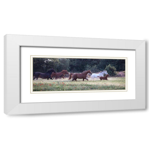 Family Together II White Modern Wood Framed Art Print with Double Matting by Llovet, Jorge