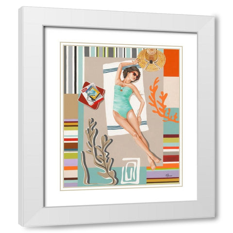 Femme 14 White Modern Wood Framed Art Print with Double Matting by Bernard, Anne