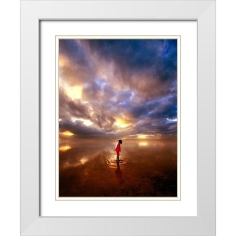 Devil May Care White Modern Wood Framed Art Print with Double Matting by Cano, Marina