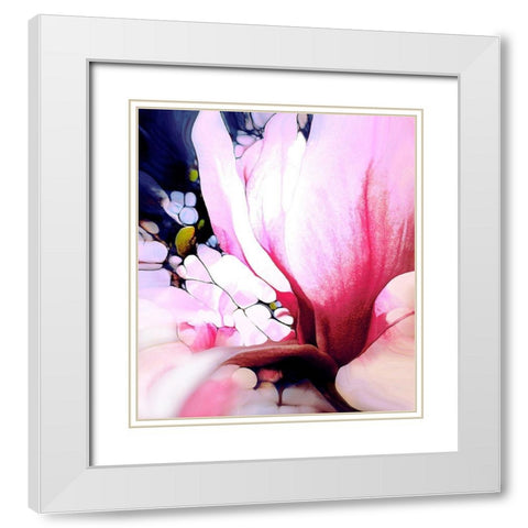 Magnolie White Modern Wood Framed Art Print with Double Matting by Schmidt, Renate M.