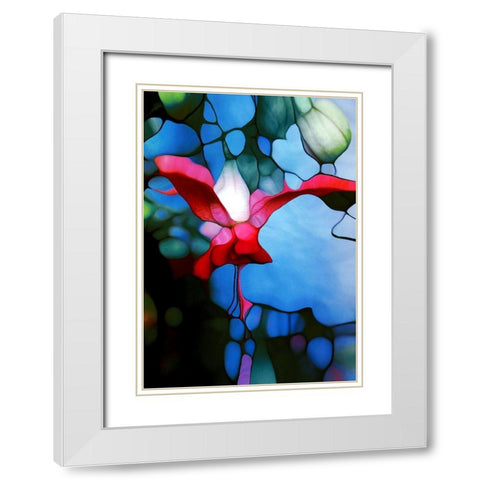 Blutenzauber White Modern Wood Framed Art Print with Double Matting by Schmidt, Renate M.