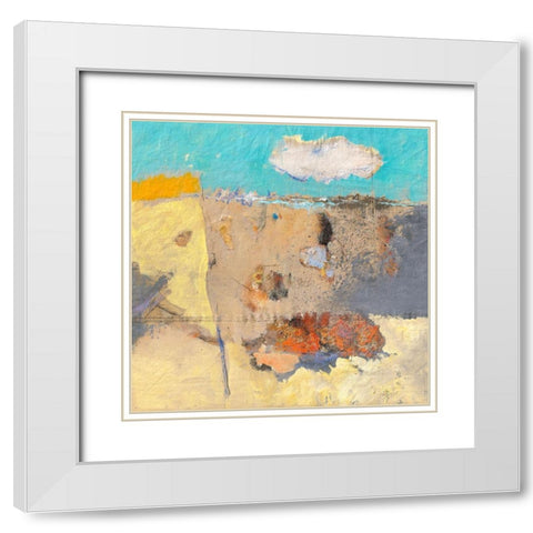 Beach White Modern Wood Framed Art Print with Double Matting by Groenhart, Jan