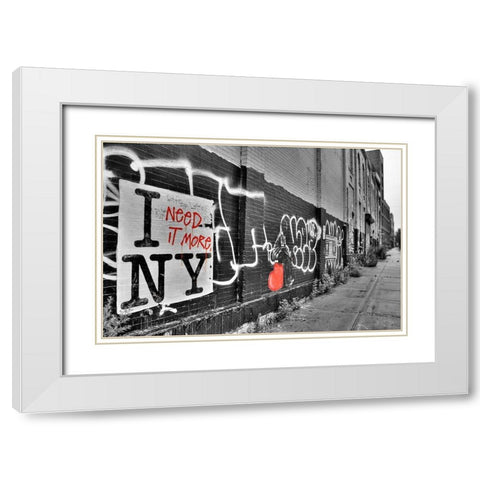 I Need it More NY White Modern Wood Framed Art Print with Double Matting by Terrible, Aurelien