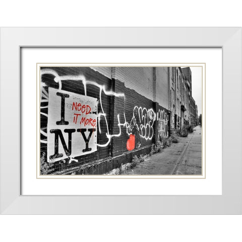 I Need it More NY White Modern Wood Framed Art Print with Double Matting by Terrible, Aurelien