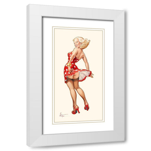 Blonde dans le vent White Modern Wood Framed Art Print with Double Matting by Hitte, Patrick