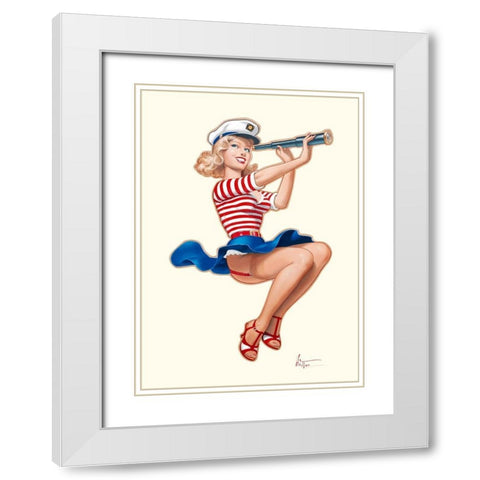 Longue vue White Modern Wood Framed Art Print with Double Matting by Hitte, Patrick