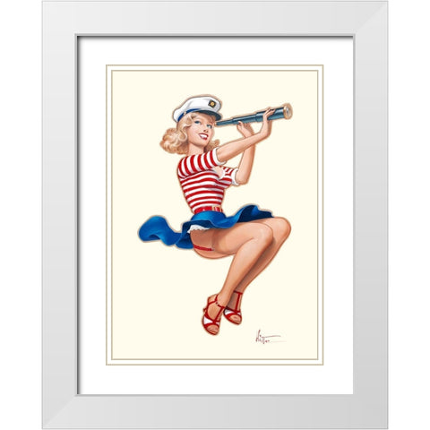 Longue vue White Modern Wood Framed Art Print with Double Matting by Hitte, Patrick