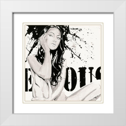 SEREOUS White Modern Wood Framed Art Print with Double Matting by Polan, Andre