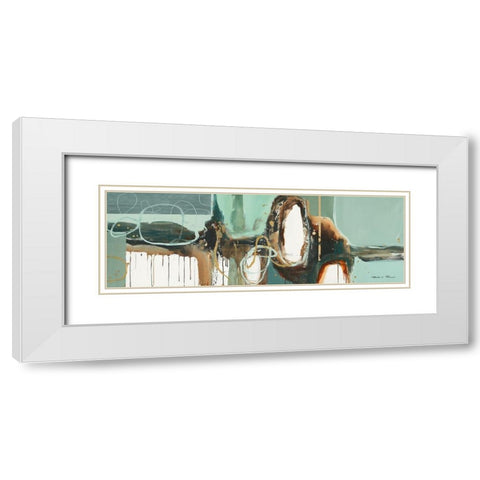 Abstract Composition VII White Modern Wood Framed Art Print with Double Matting by Barnes, Natasha