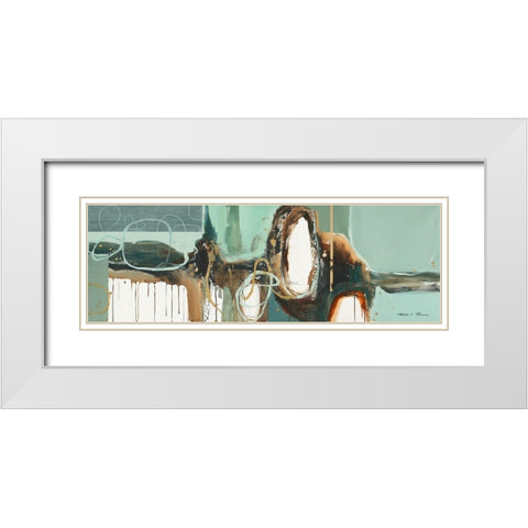 Abstract Composition VII White Modern Wood Framed Art Print with Double Matting by Barnes, Natasha