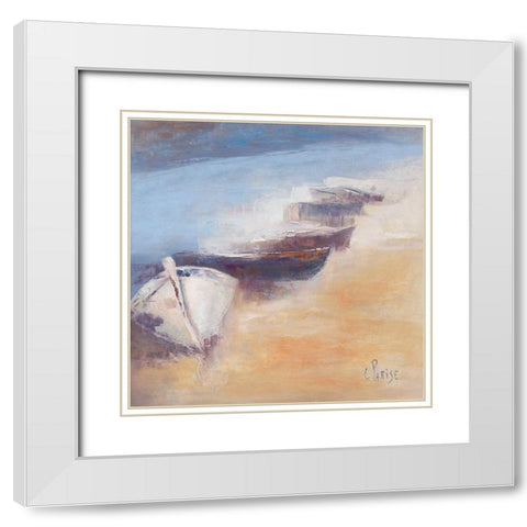 Rivage Corse II White Modern Wood Framed Art Print with Double Matting by Parise, Chantal