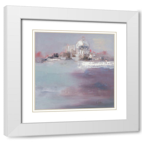 Venise II White Modern Wood Framed Art Print with Double Matting by Parise, Chantal