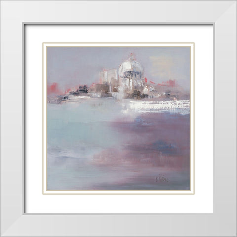 Venise II White Modern Wood Framed Art Print with Double Matting by Parise, Chantal