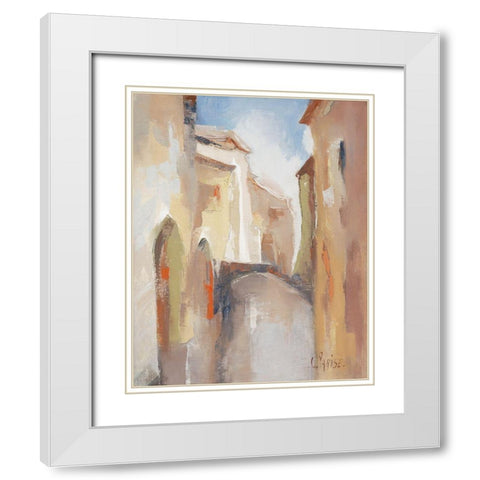 Venise I White Modern Wood Framed Art Print with Double Matting by Parise, Chantal