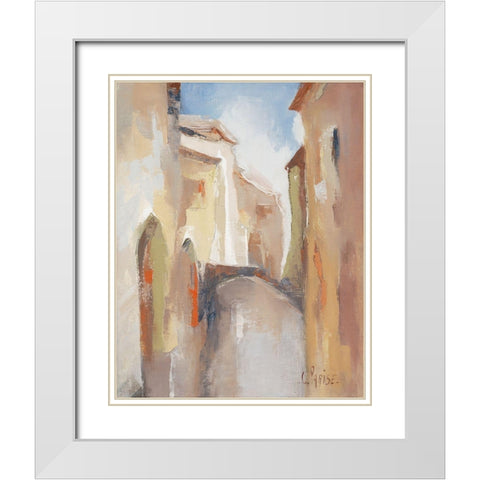 Venise I White Modern Wood Framed Art Print with Double Matting by Parise, Chantal