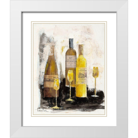 Elegante harmonie White Modern Wood Framed Art Print with Double Matting by Persillon, Francoise