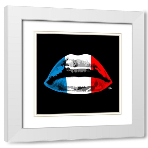 French Kiss White Modern Wood Framed Art Print with Double Matting by Paslier, Morgan