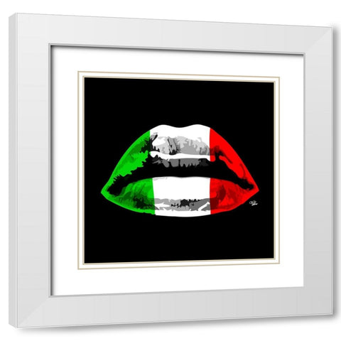 Italian Kiss White Modern Wood Framed Art Print with Double Matting by Paslier, Morgan
