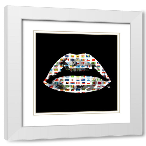 World Kiss White Modern Wood Framed Art Print with Double Matting by Paslier, Morgan