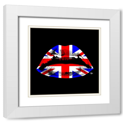 England Kiss White Modern Wood Framed Art Print with Double Matting by Paslier, Morgan
