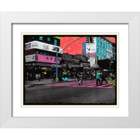 Welcome to NY White Modern Wood Framed Art Print with Double Matting by Simonutti, Riccardo
