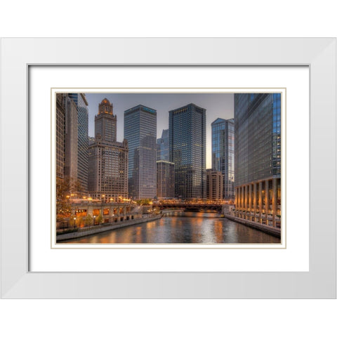 Peaceful Chicago White Modern Wood Framed Art Print with Double Matting by Terrible, Aurelien