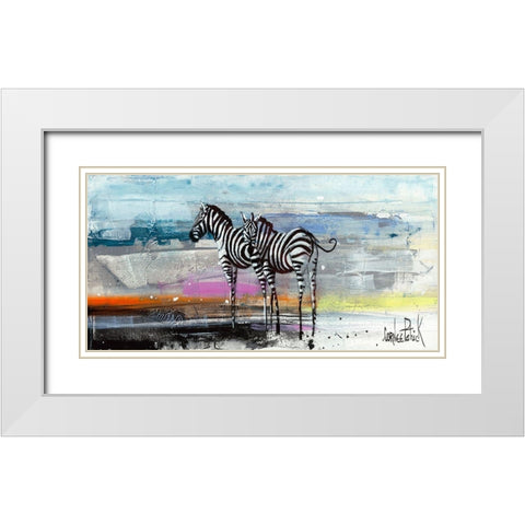 Zebra White Modern Wood Framed Art Print with Double Matting by Cornee, Patrick
