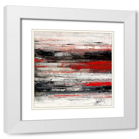 Abstrakt I White Modern Wood Framed Art Print with Double Matting by Cornee, Patrick