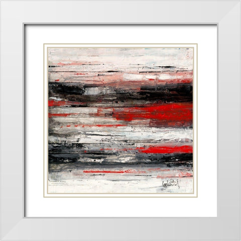 Abstrakt I White Modern Wood Framed Art Print with Double Matting by Cornee, Patrick