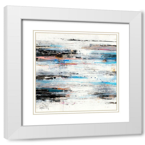 Abstrakt II White Modern Wood Framed Art Print with Double Matting by Cornee, Patrick